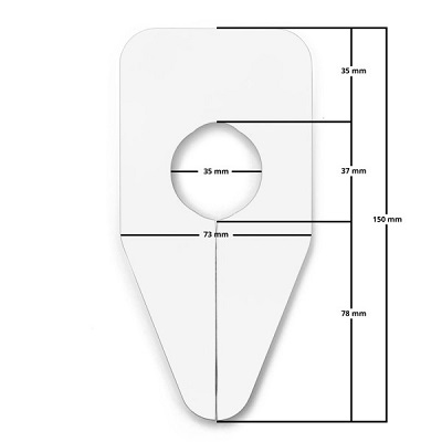 Oval size indicators white